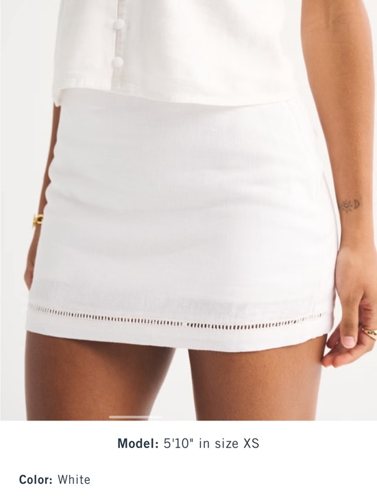 Abercrombie & Fitch Dresses & Skirts - Abercrombie Scarlett Curve Love Linen Blend Mini Skort White